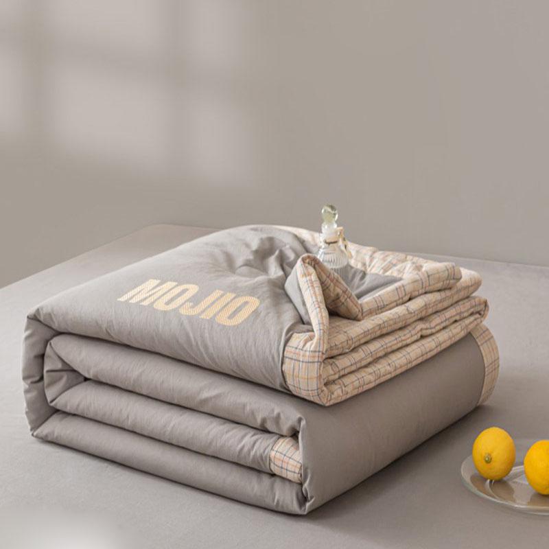 Simple Grid Printed Cooling Blanket for Summer Comfortable Breathable Air Conditioner Comforters Single Double Bed Quilted Quilt