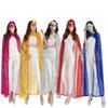Women Halloween Cape Full Length Sequin Cosplay Party Costume Dress Prop Up