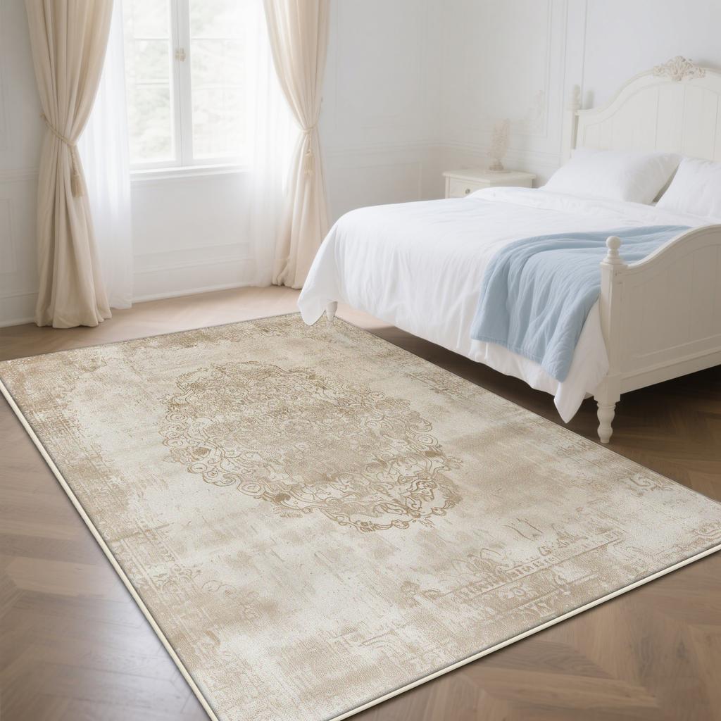 White Color Persian Room Decoration Aesthetic Bedroom Carpet Bohemian Rug Non-slip Parlor Washable Coffee Tables Mat Easy Clean