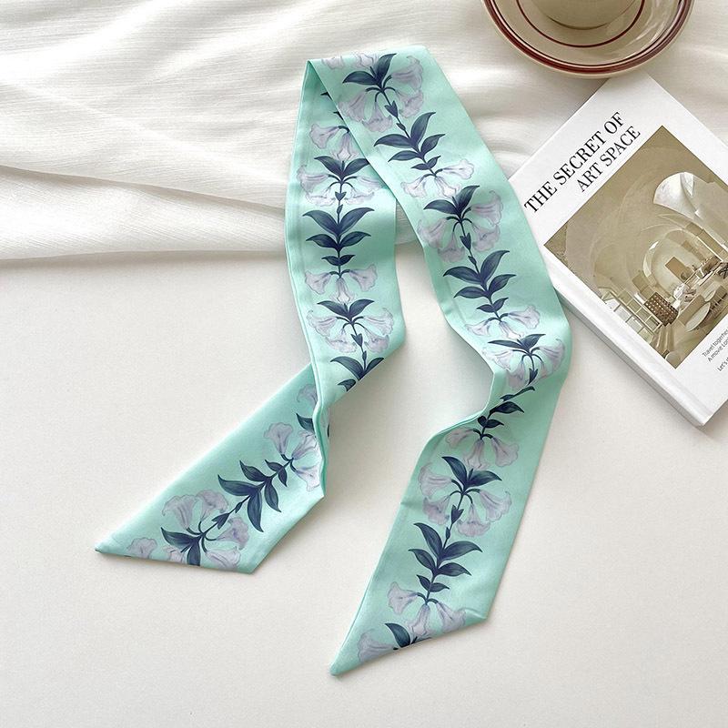 New Luxury Brand Model Small Silk Scarf Women Hair Band Bag Handbag Handle Ribbon Scarf Band Neck Scarves Neckerchief