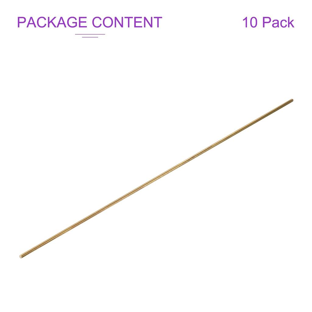 DMiotech x Brass Rods for DIY Brass Welding Lathe Drift Punch Model Automobiles 10-Pack 12-inch 1/8-inch Crafts, Rods, Materials, Shafts, Airplanes,