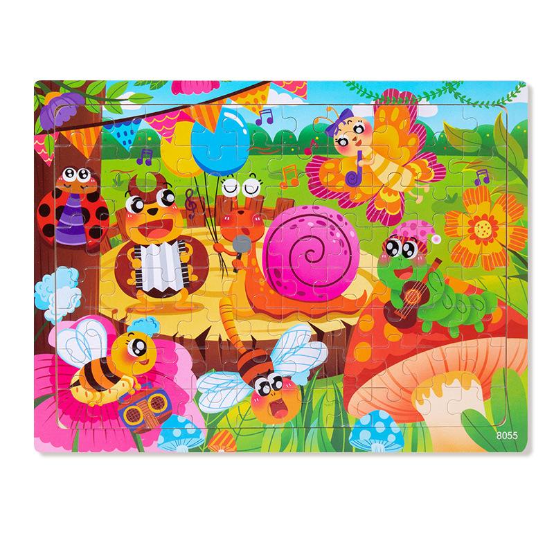 Wooden puzzle children animal cartoon fairy tale plane puzzle baby early education puzzle building block toy