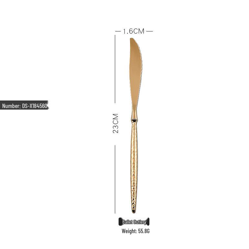 Edelstahl 304 Hammergriff Besteckset: Fruchtmesser, Gabel, Löffel, Steakmesser, Dessertlöffel - 3 Stück