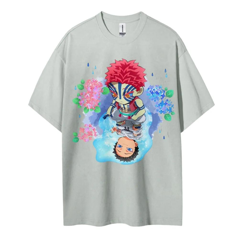 Demon Slayer Tshirt Mens Pure Cotton Casual Round Neck Tshirt Short Sleeve Clothing Summer Sports Casual Short Sleeve Top