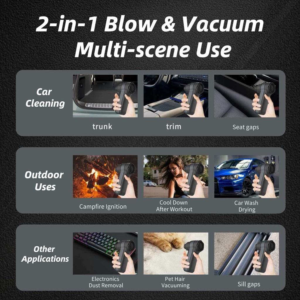 Powerful 2 1 Blower Vacuum Cleaner 500W 90000RPM for Fan Brushless Motor 16000mAh Portable Handheld Air Duster