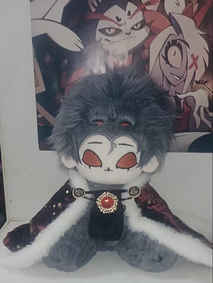 Gevuld 20cm Zwarte Komedie Helluva Boss Stolas Half-Beest Vorm Cosplay Met Skelet Poppen Speelgoed Voor Fan Verzameling Verjaardagscadeau With Skeleton