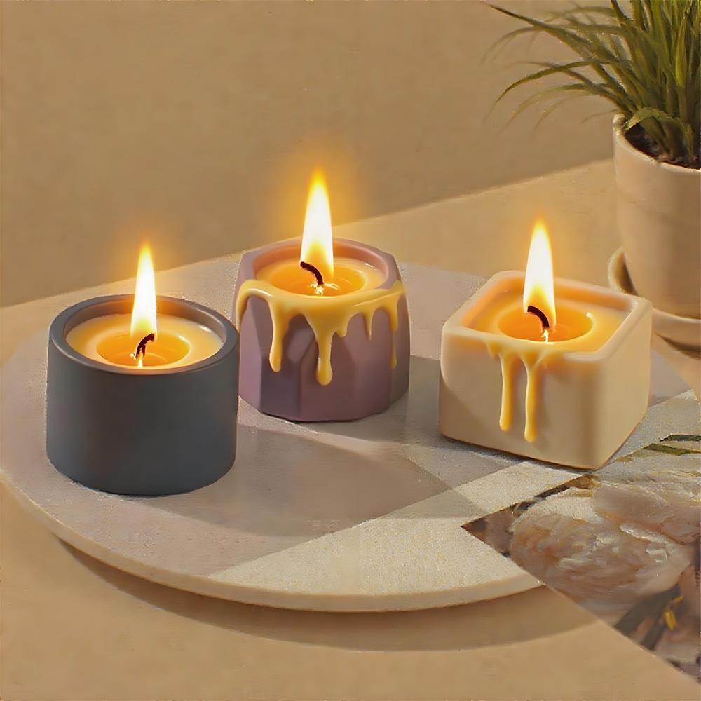 Round Candle Mold Flexible Square Candle Mold Oval Storage Box Mold White For Resin Casting Arts And Crafts Candle Making