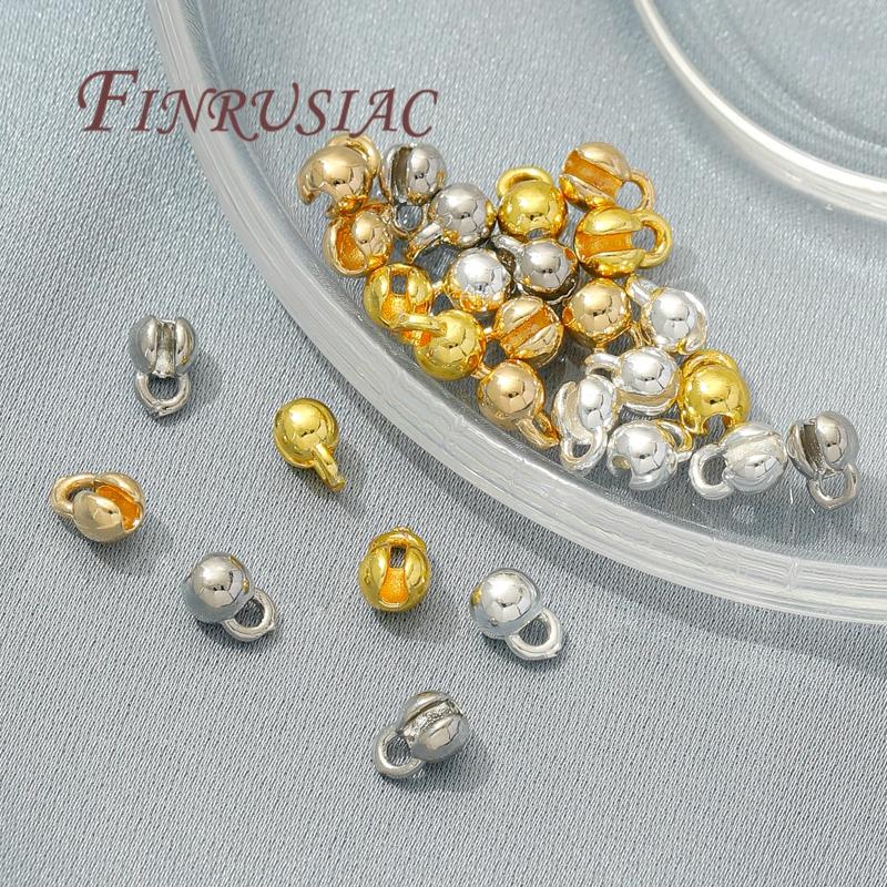 Lamps For Jewelry 18K Gold Plated End Caps For Jewelry Crimp Beads Cover Findings DIY Bracelets Accessories