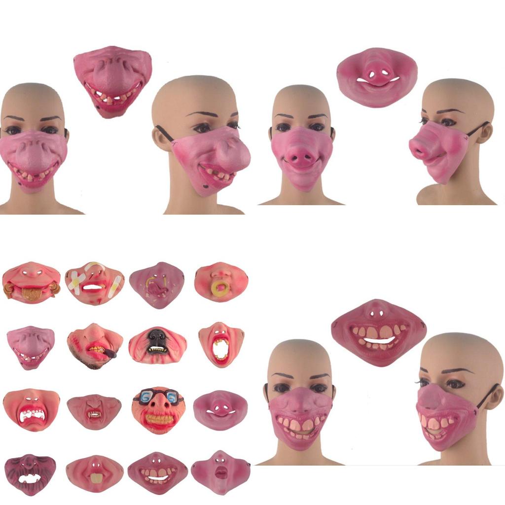 Hilarious Halloween Half Face Mask With Comical Pig Nose For Costume Fun