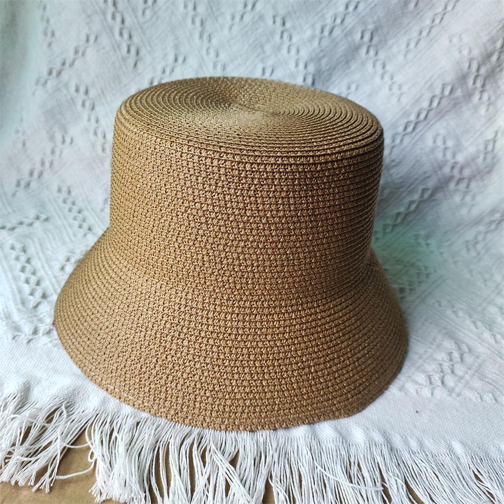 Summer Straw Hat For Women Men Fashion Chain Accessories Bucket Hat Beach Hat Uv Resistant Sunshade Hat