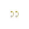 2 ΤΕΜ. Αστέρι από ανοξείδωτο ατσάλι Crystal CZ Ear Studs Σκουλαρίκια Γυναικεία Ασημί Χρώμα Tragus Cartilage Helix Piercing Jewelry