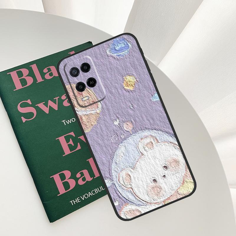 

Милые Медведи Кролик Масляная живопись Чехол Для Oppo A96 A76 A16 A15 A17 A52 A72 A54S A57S A58 A78 A98 A57 A77 A54 A74 A94 Обложка OPPO A74 4G