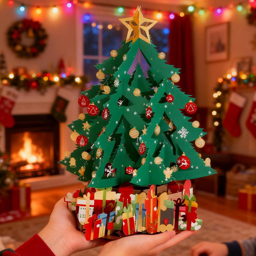 Weihnachtsbaum 3D Dekorative Karte Perfekt für festliche Anlässe Tolles Geschenk für Eltern Geschwister Lehrer Klassenkameraden