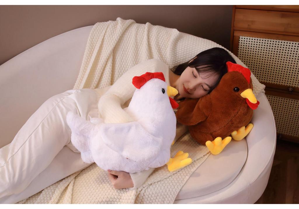 Cute Large Rooster Plush Doll - Hen Pillow for Girls, Sleep & Decor