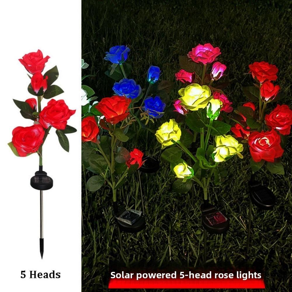 3/5 Heads LED Simulated Solar Lights Waterproof 5 Colors Outdoor Decorative Solar Light Garden Solar Lights