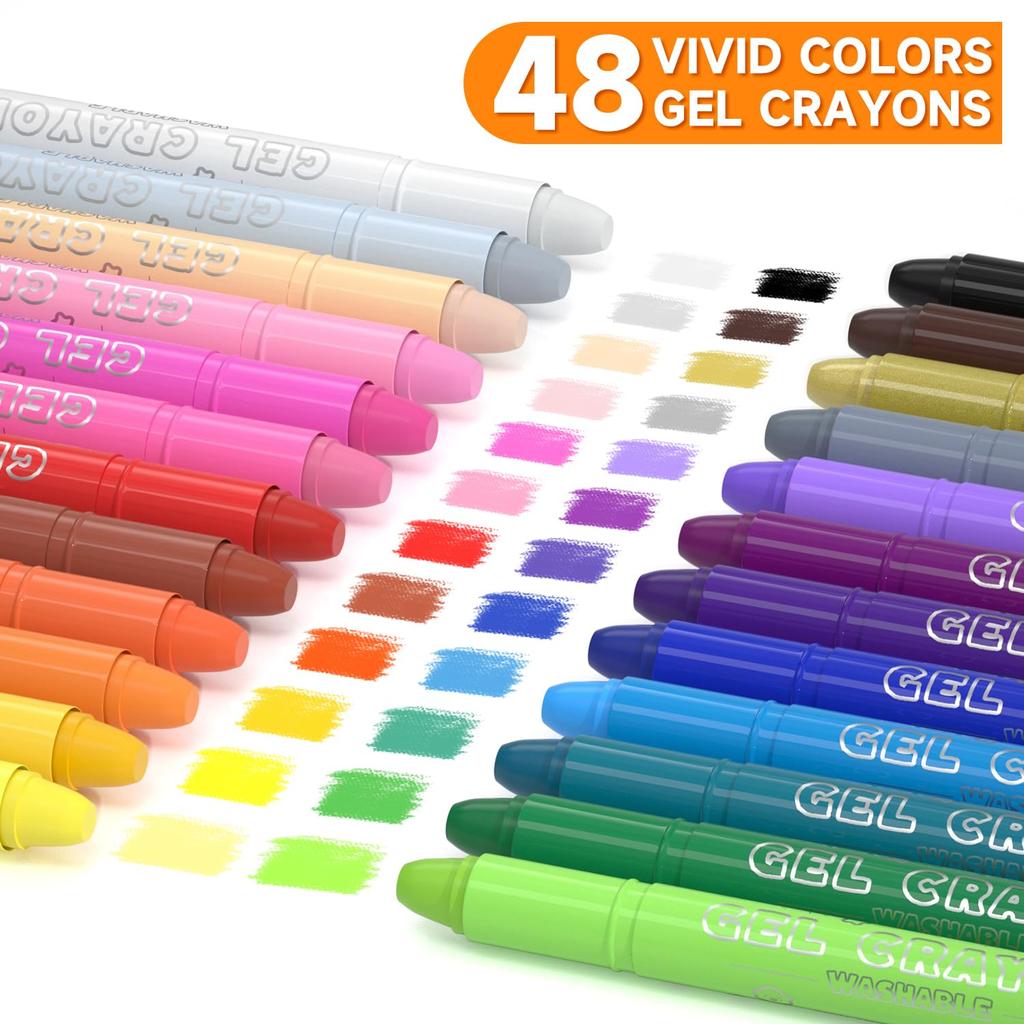 Shuttle Art Marker Pen Messy Easy To Can Be Used On Coloring Case Included Crayons, 48-Color Set, Retractable, Water-Based, Washable, Type, Safe,