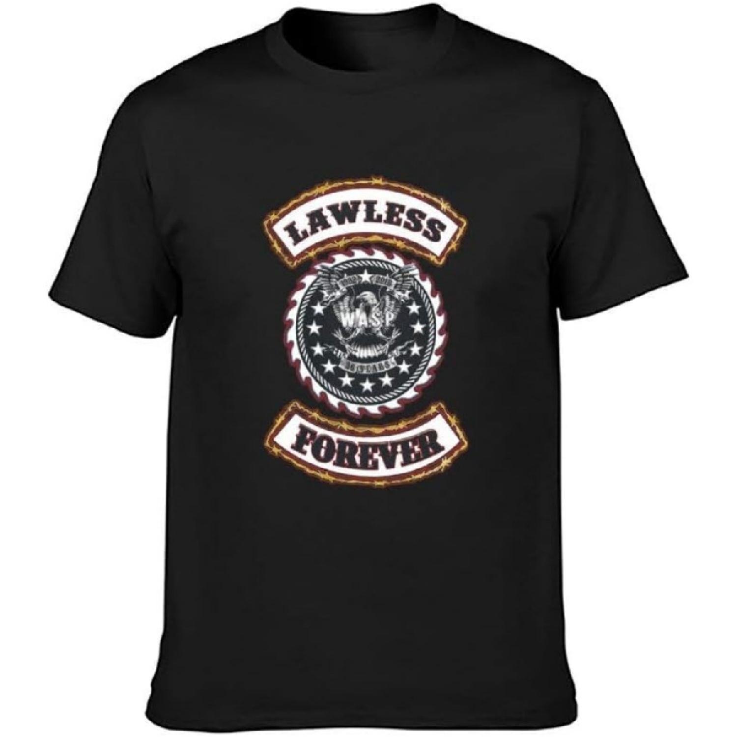 QIENWOVER Wasp Lawless Forever Heavy Metal Band Mens Round Neck Cotton T Shirts XXXXXL разноцветный