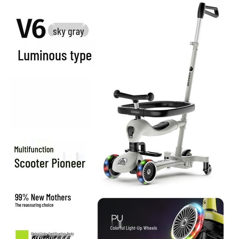 Cool Ride V3V6: 3-in-1 Scooter for Ages 1-3 - Perfect Baby's First Birthday Gift & Walker/Stroller Combo