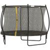 8ft Outdoor Trampoline with Enclosure Net, Spring Cover, Black