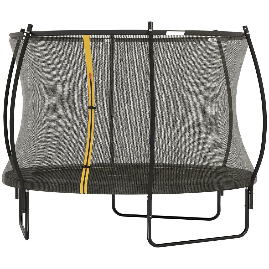 8ft Outdoor Trampoline with Enclosure Net, Spring Cover, Black