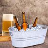 Metal Ice Bucket Large Drink Bucket for Parties Sturdy Beverage Tub for Barbecue Enthusiasts Solid Metal Bucket for Outdoor Camping And Events