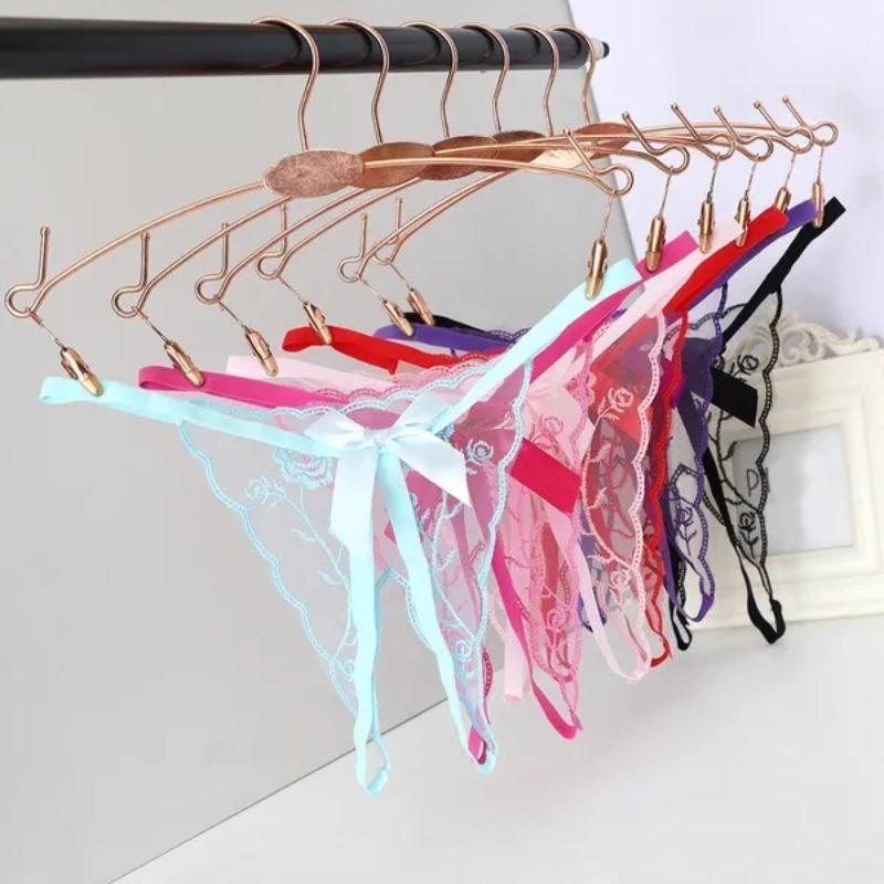 1PC Open Thongs Women Underwear Crotchless Embroidery G String Temperament and Interest Briefs Lace Transparent Sexy Lingerie