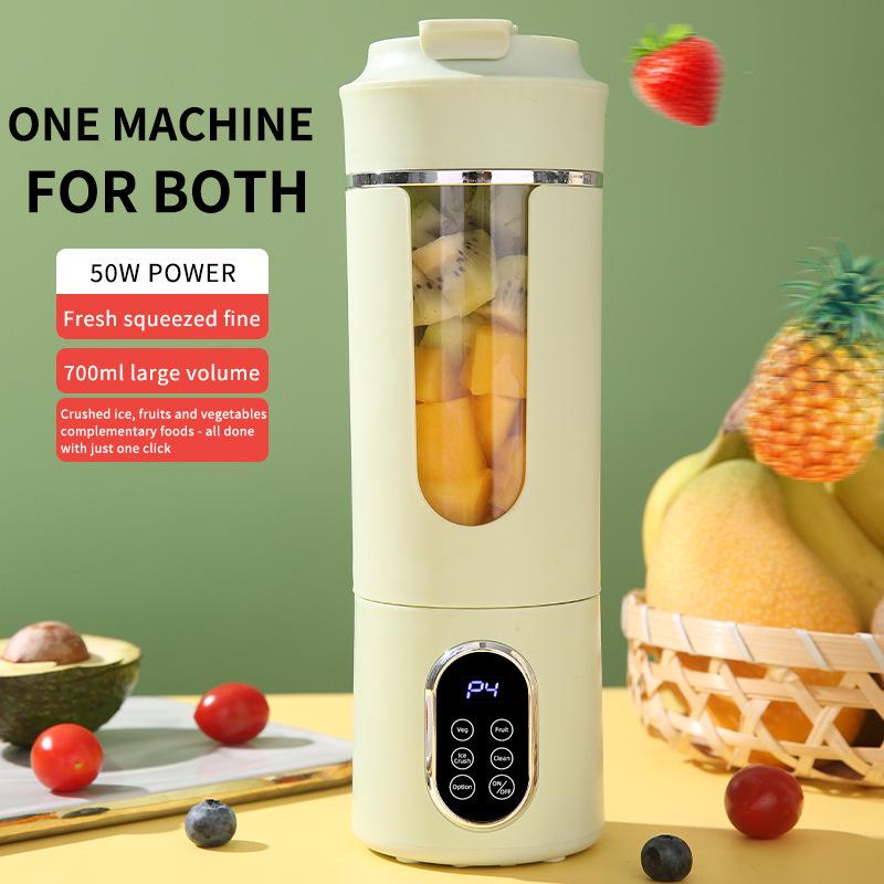 Compact Rechargeable Electric Fruit Juicer with Auto-Clean Function for Home Use