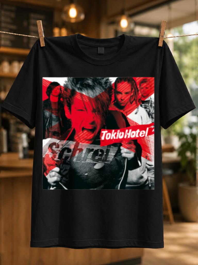 Scream Red And Band Collage With Glowing Tunnel Intense Portraits And Bold Title Dramatic Unisex All TShirt