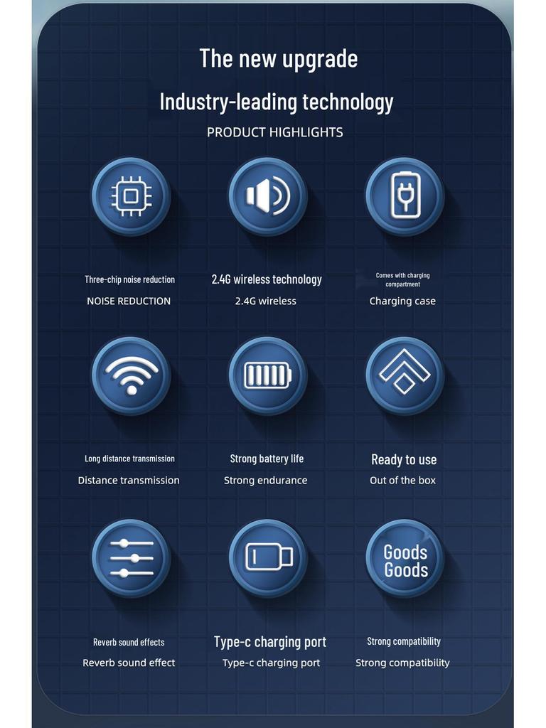 Magnetic Wireless Lavalier Mic with Noise Reduction for Live Streaming & Long-Distance Sound Pickup