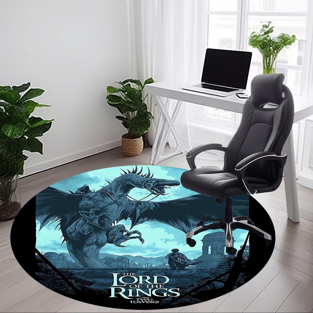1pc The Lord of the Rings Office Round Area Rug, Under Office Chairs Bedroom Living Room Home Decor A1022211