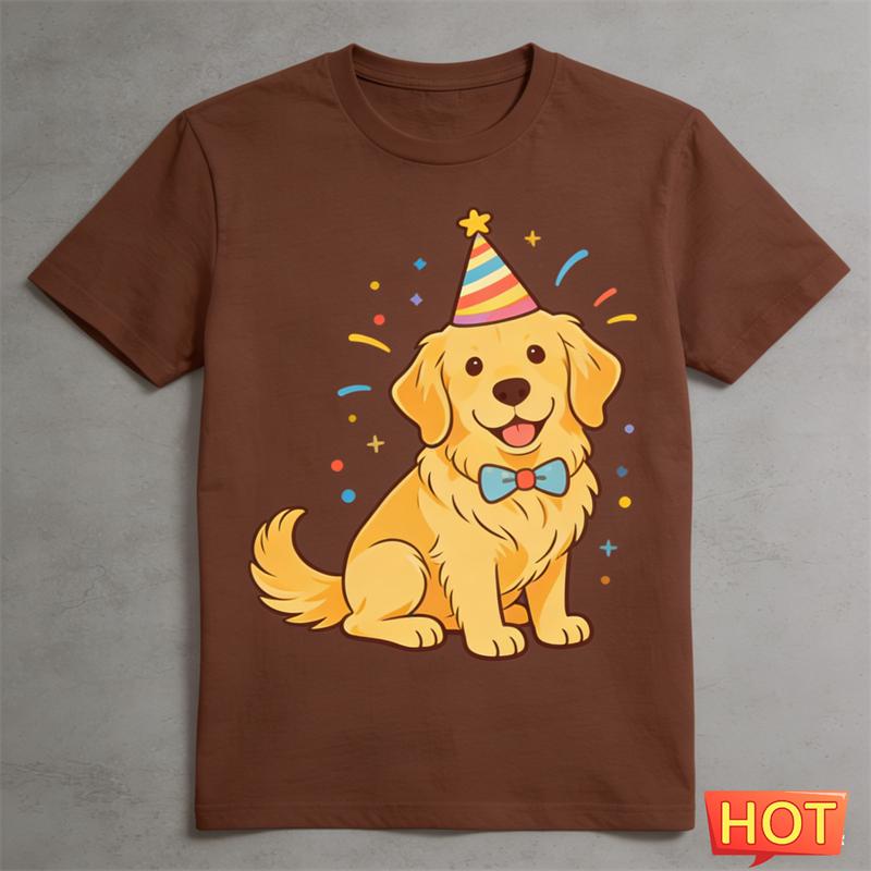 Summer Funny Cute Golden Retriever Graphic T Shirts Trendy Dog T-shirts Casual