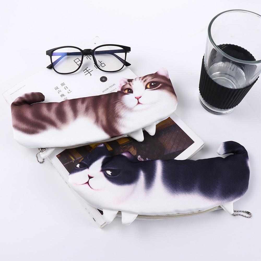 Pencil Box School Supplies Stationery Storage Organizer Simulation Cartoon Cat Pen Bag Pencil Case