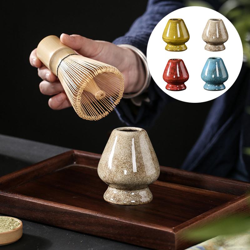 Japonská keramická miska na odkládání metličky Chasen na Matcha zelený čaj, stojánek, miska, bambusová metlička, mlýnek, štětce, čajové náčiní, držák, čajové příslušenství, čajový servis