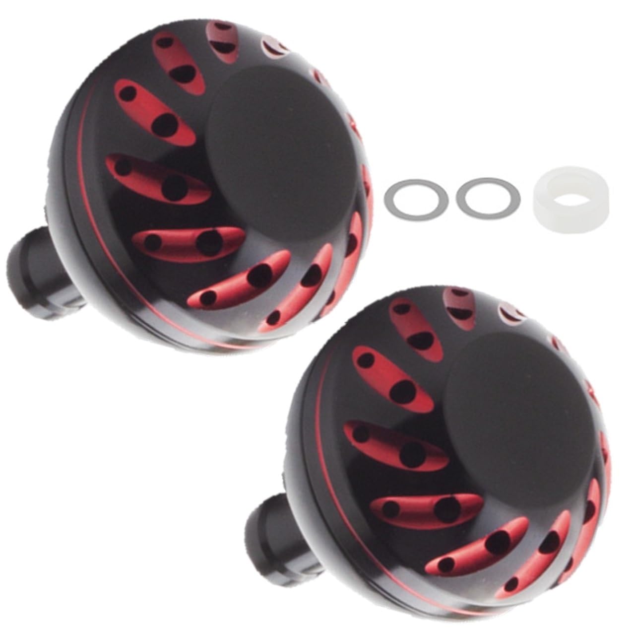 

of Power Handle Knob Aluminum Round Knob Reel Handle Knob Shimano A Daiwa S Spinning Reel Fishing Universal 38mm Round Black Red Set of [APAGAI] [Set