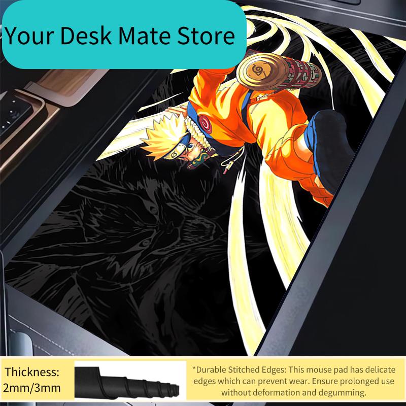 Mouse Pad Japan Anime HD Print Mousepad Laptop Naruto Uzumaki Gaming Keyboard Pad PC Black And White Gamer Cool Desk Mouse Mat
