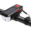 Bike Light Solar Usb Rechargeable Dual Charging Horn Lamp Waterproof Bicycle Front Headlight