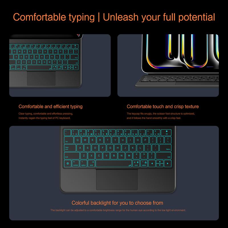 LFOIQN Magic Keyboard For iPad Pro 11/13 Inch 2025 M5 M4 Pro 12.9 M3 M2 Air 11"/13" 4th 5th 6th Pogo Pin Direct Connection Case
