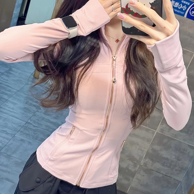 Giacca da Yoga Lu Family Defina Slim Fit con Collo Alto, Asciugatura Rapida - Morbida, Spazzolata, Elastica per l'Autunno