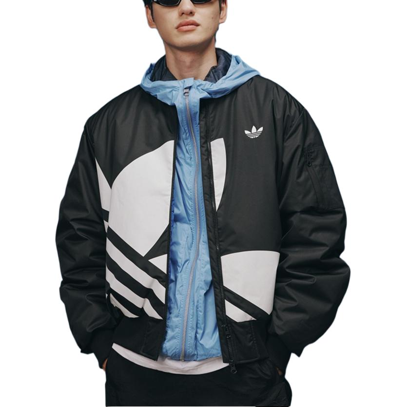 adidas Originals Sports Lifestyle Series Classic Retro Sports Stand Collar Pilot Long Sleeve Jacket Unisex Jacket Black JL8380