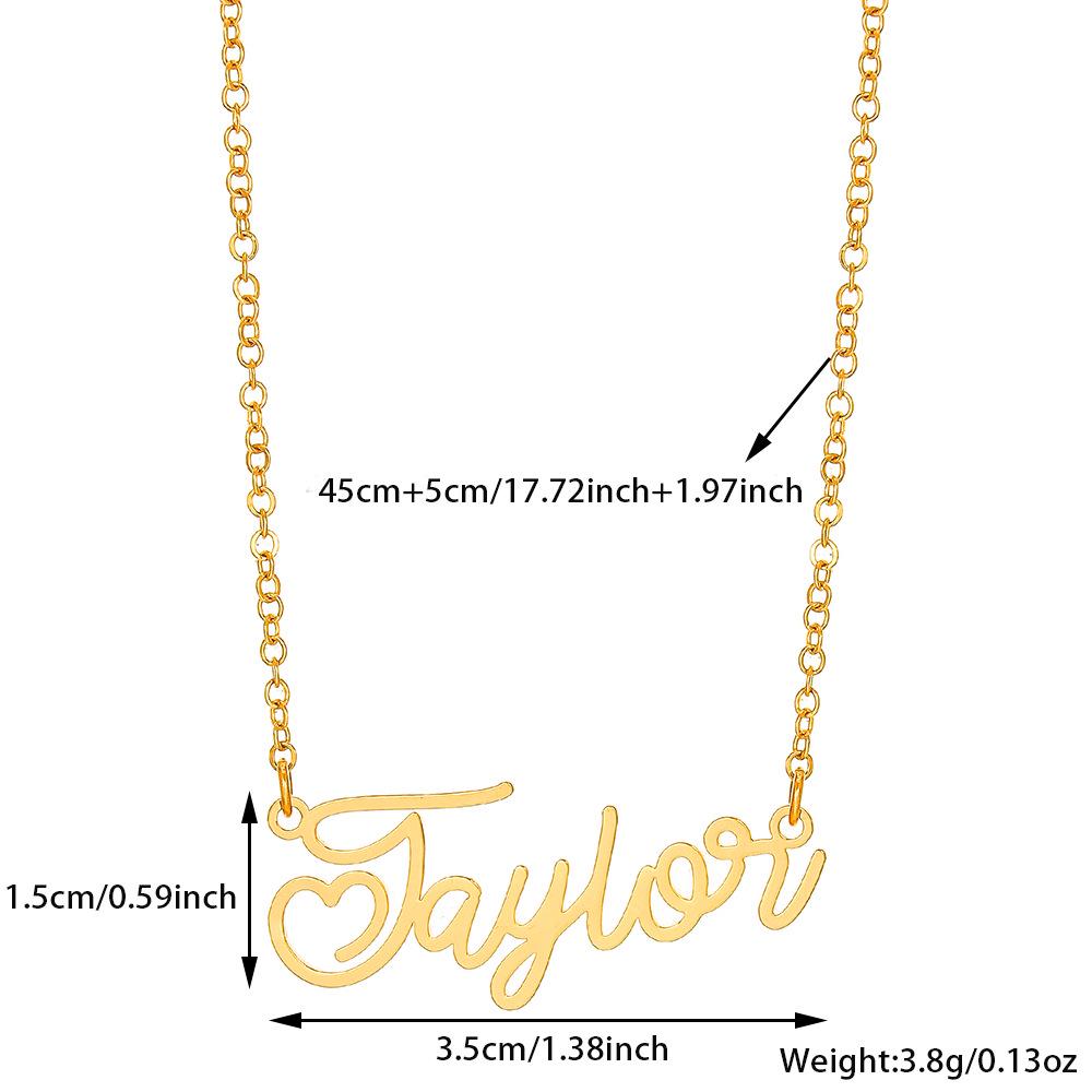 Collana Personalizzata con Lettere in Acciaio Inossidabile Placcato Oro 18K - Catena Clavicolare Fai-da-Te con Nome Personalizzato
