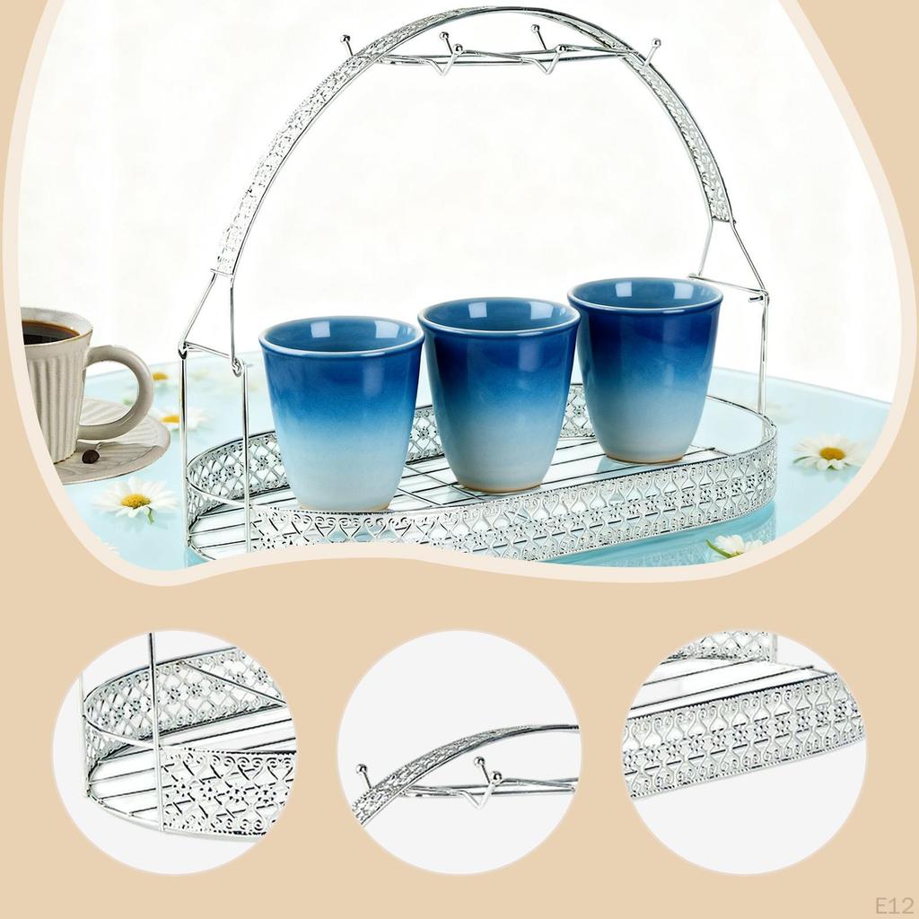 Bottle Rack Accessories Luxury Home for 6 Cups Gift Space Saving Kitchen Countertop Iron Office