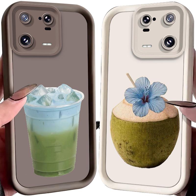 Fresh Green Coconut Case for Xiaomi Mi 15 14 14T 13 13T 12 11 11T Lite POCO X7 X6 5G X5 X3 NFC F6 F5 M7 M6 Pro 4G Cover Funda