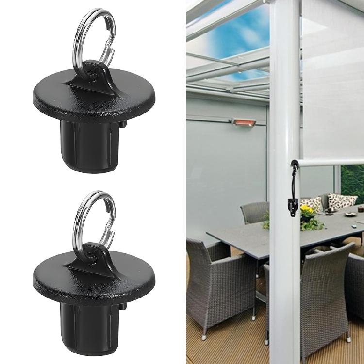 8Pcs Roller Shade End Cap Cover, Sunshades End Cap with Steel Pull Rings, Roller Up Blinds Universal Replacement for Outdoor Indoor Roller Shutter