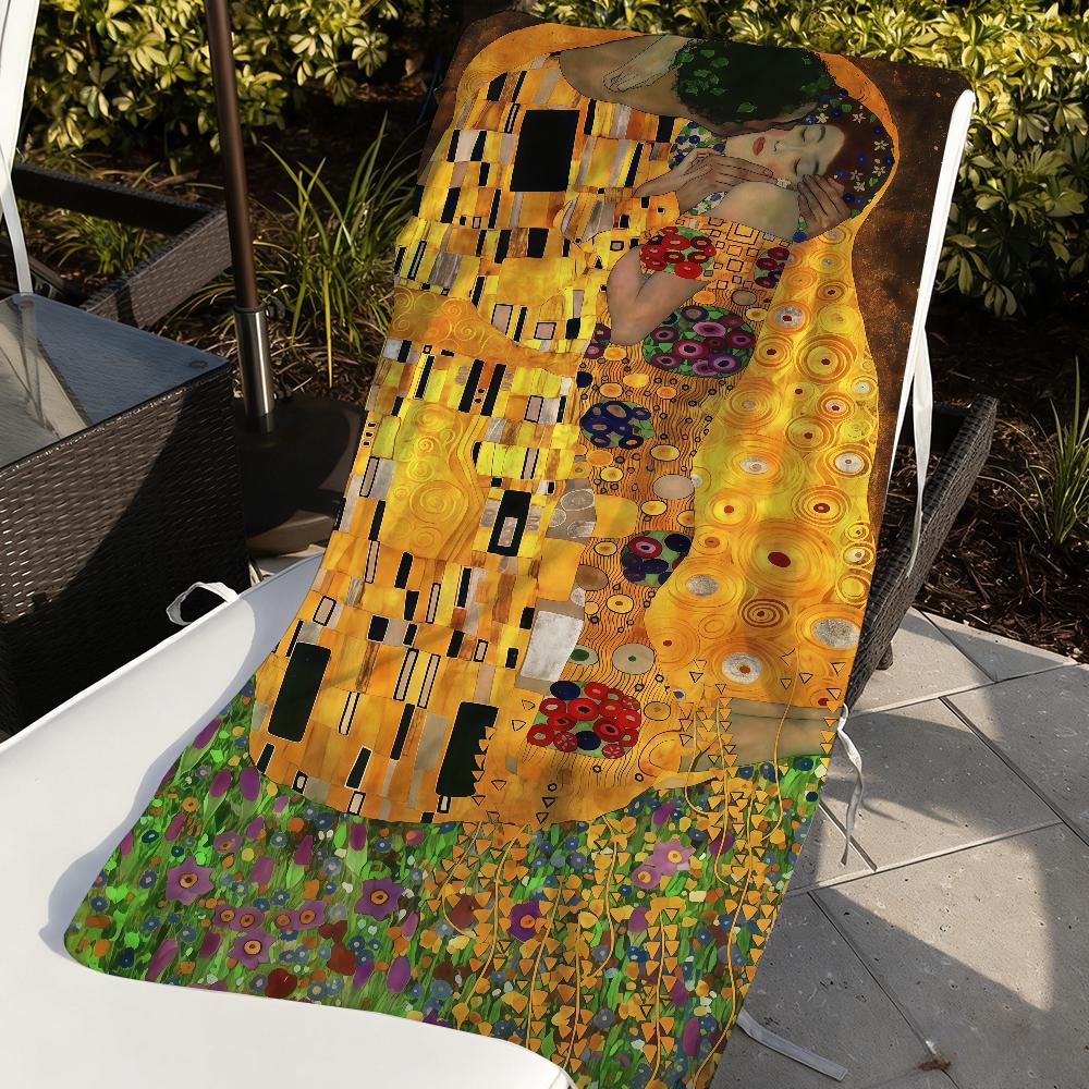 Art Gustav Klimt Kiss Towel Quick Drying Beach Towels Are Suitable For Swimming Pools Camping Yoga And The Gym