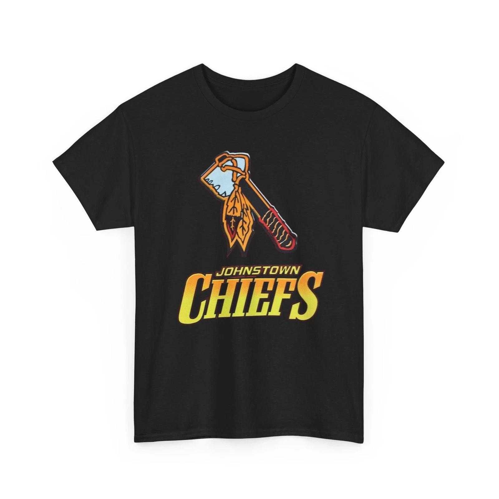 Defunct Hockey Team Johnstown Chiefs Vintage Tomahawk Logo Printed T shirt L