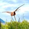 Rostige Eisen Schwalbe Skulptur Gartenstäbe Eisen Kolibri Gartenstab Dekoration für Terrassen und Rasenverzierung