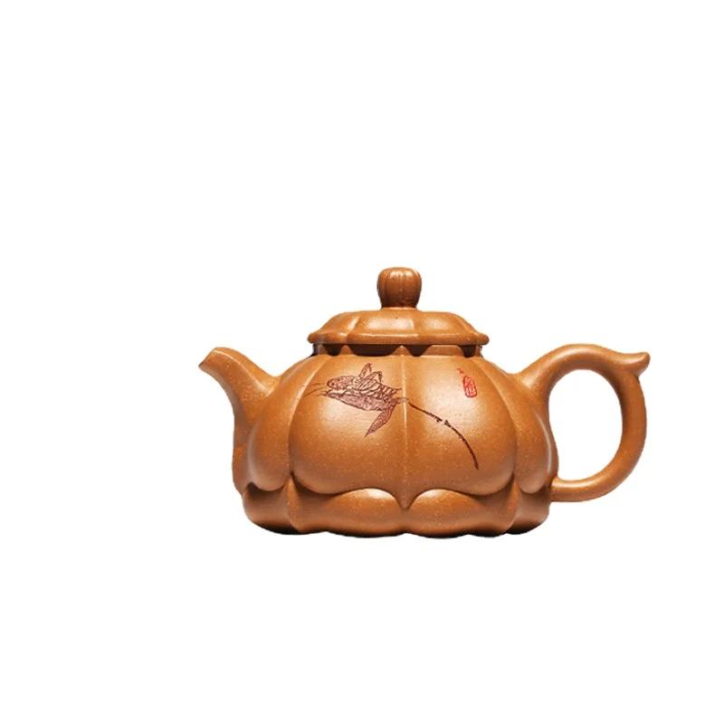 

Фиолетовый глиняный горшок ручной работы, старая грязь легко обматывается. Высококачественный чайник. Керамический чайник. Чайный сервиз в китайском стиле. Чайный чайник в стиле кунг-фу.