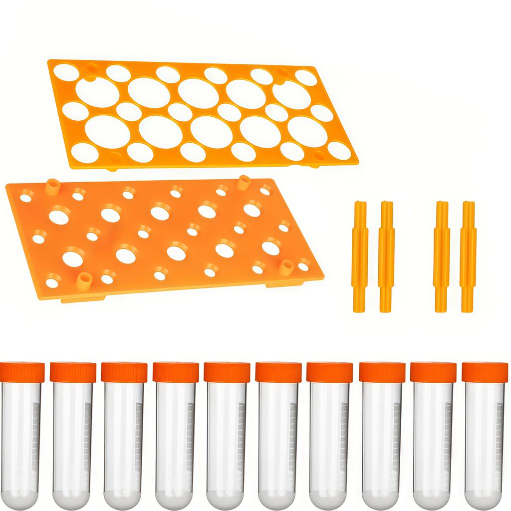 Large Test Tube Rack Set, Including Large Test Tubes, Silicone Droppers, Storage Racks, Plastic Tweezers, Convenient Plastic Scissors,