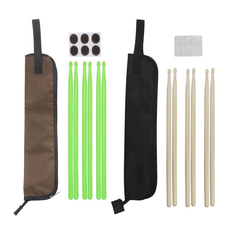 3 Pair Nonslip Drumstick Set Lightweight 5A Maple/Nylon Drumsticks Percussion Accessories for Beginner, Student, Adult