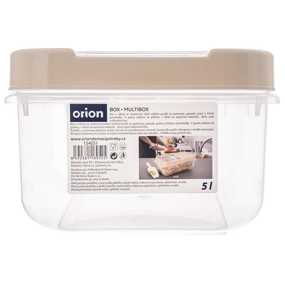 Beige Storage Container with Sliding Lid 5L